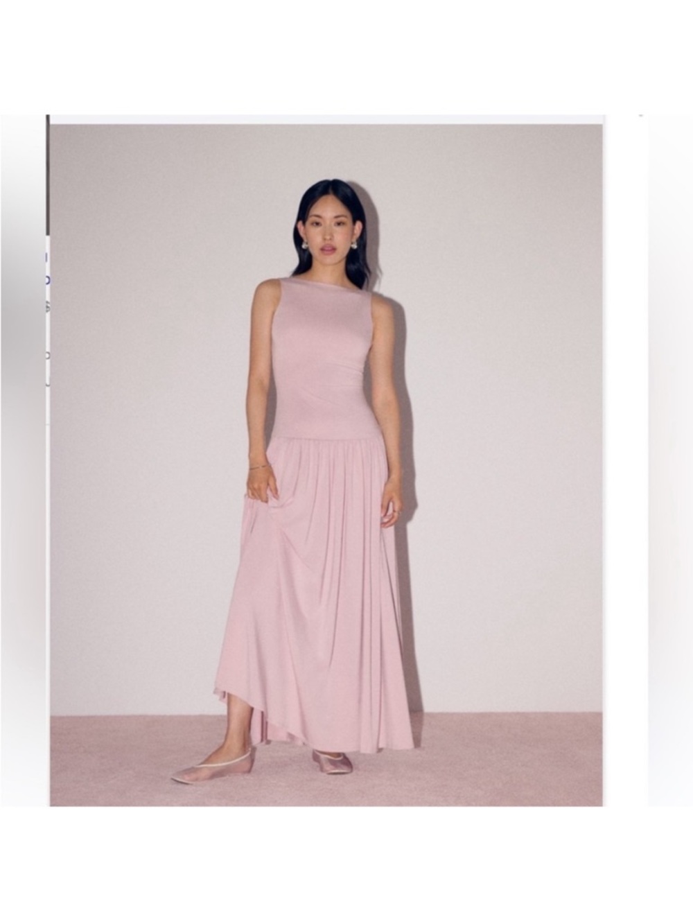 Knit drop waist maxi dress